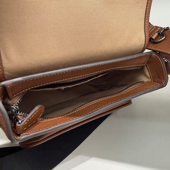 Coach X Peanuts Sullivan Flap Crossbody Bag Signature Canvas With Patches CBI41 - Picture 6 of 10
